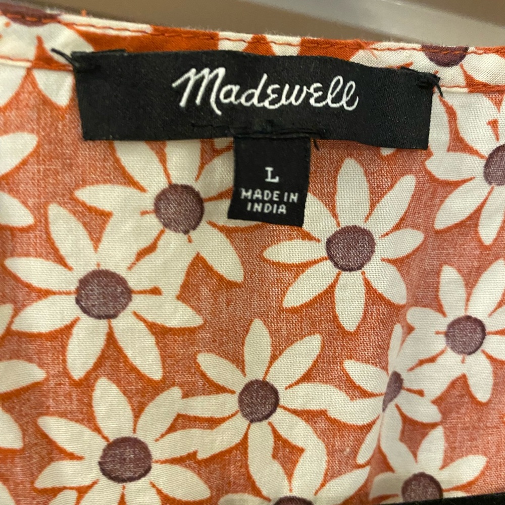 Madewell Falling Daisies True Wrap Dress 100% Cotton - Picture 4 of 5
